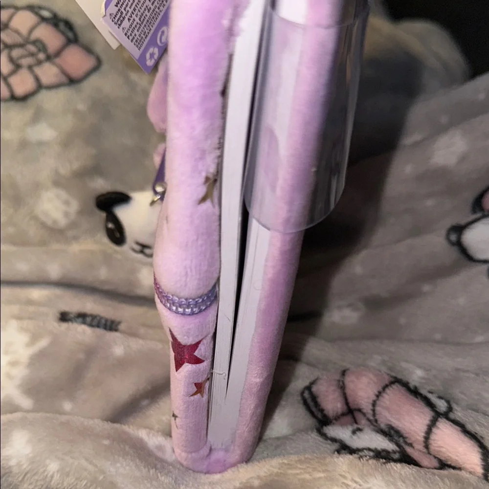BNWT- Claire's padlock Purple Panda Plush Notebook-Penelope is her name Bonuses!